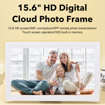 15.6 inch IPS Screen Digital Cloud Photo Frame Wall Mounted LED Advertising Machine, Plug Type:AU Plug(White) - 15 inch Above by buy2fix | Online Shopping UK | buy2fix