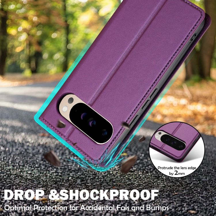 For Google Pixel 9 Pro XL LC.IMEEKE L1 Series Frosted Fine Texture PU Phone Case(Purple) - Google Cases by LC.IMEEKE | Online Shopping UK | buy2fix