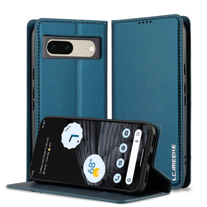 For Google Pixel 7 5G LC.IMEEKE L1 Series Frosted Fine Texture PU Phone Case(Blue) - Google Cases by LC.IMEEKE | Online Shopping UK | buy2fix