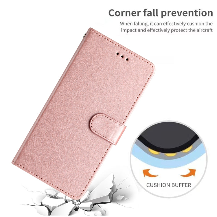 For iPhone 16 Pro Silk Texture Horizontal Flip Leather Phone Case(Rose Gold) - iPhone 16 Pro Cases by buy2fix | Online Shopping UK | buy2fix