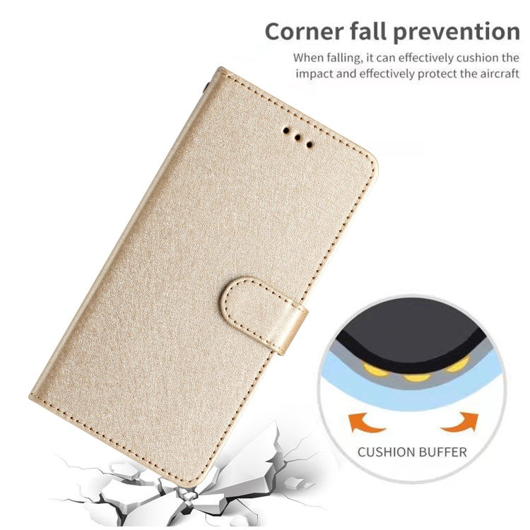 For iPhone 16 Silk Texture Horizontal Flip Leather Phone Case(Gold) - iPhone 16 Cases by buy2fix | Online Shopping UK | buy2fix