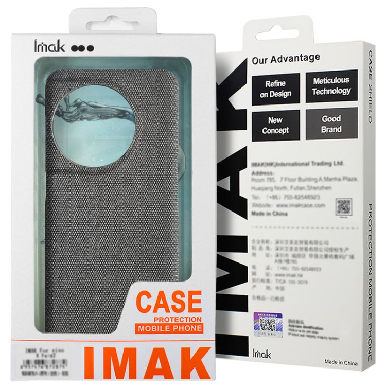 For iPhone 16 Pro Max imak Ruiyi Series Cloth Texture PU + PC Phone Case(Light Grey) - iPhone 16 Pro Max Cases by imak | Online Shopping UK | buy2fix