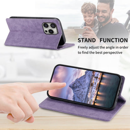 For iPhone 16 Pro Business Solid Color Magnetic RFID Leather Phone Case(Purple) - iPhone 16 Pro Cases by buy2fix | Online Shopping UK | buy2fix