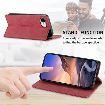 For iPhone 16e Business Solid Color Magnetic RFID Leather Phone Case(Red) - iPhone 16e Cases by buy2fix | Online Shopping UK | buy2fix