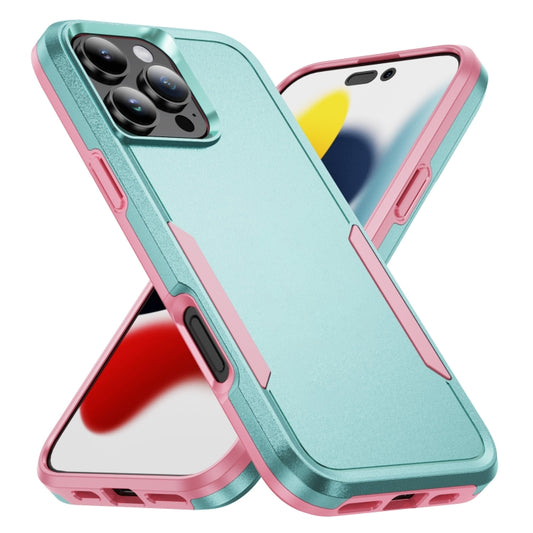 For iPhone 16 Pro Max Pioneer Armor Heavy Duty PC + TPU Phone Case(Green+Pink) - iPhone 16 Pro Max Cases by buy2fix | Online Shopping UK | buy2fix