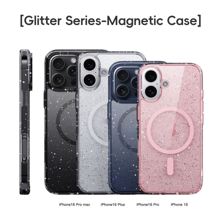 For iPhone 16 Plus Glitter Powder MagSafe Magnetic Phone Case(Transparent) - iPhone 16 Plus Cases by buy2fix | Online Shopping UK | buy2fix