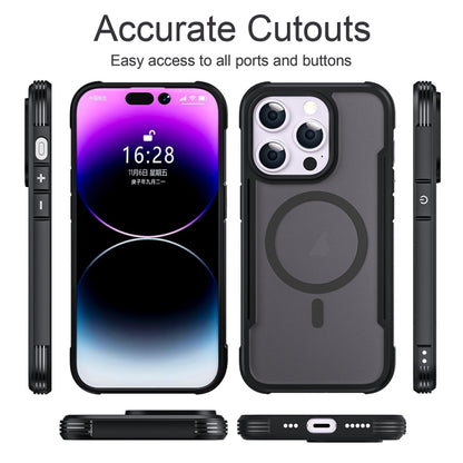 For iPhone 16 Skin Feel Frosted MagSafe Magnetic PC Hybrid TPU Phone Case(Black) - iPhone 16 Cases by buy2fix | Online Shopping UK | buy2fix