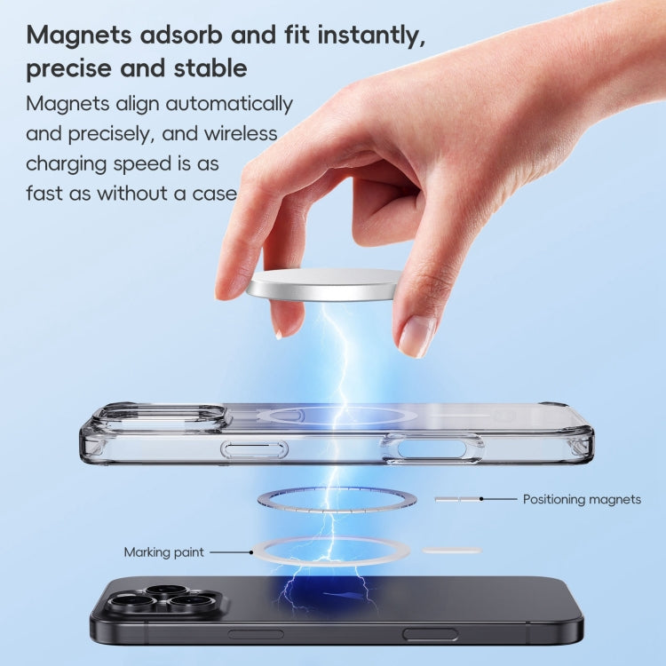 For iPhone 16 Plus Crystal Clear MagSafe Magnetic Phone Case(Transparent Titanium Blue) - iPhone 16 Plus Cases by buy2fix | Online Shopping UK | buy2fix