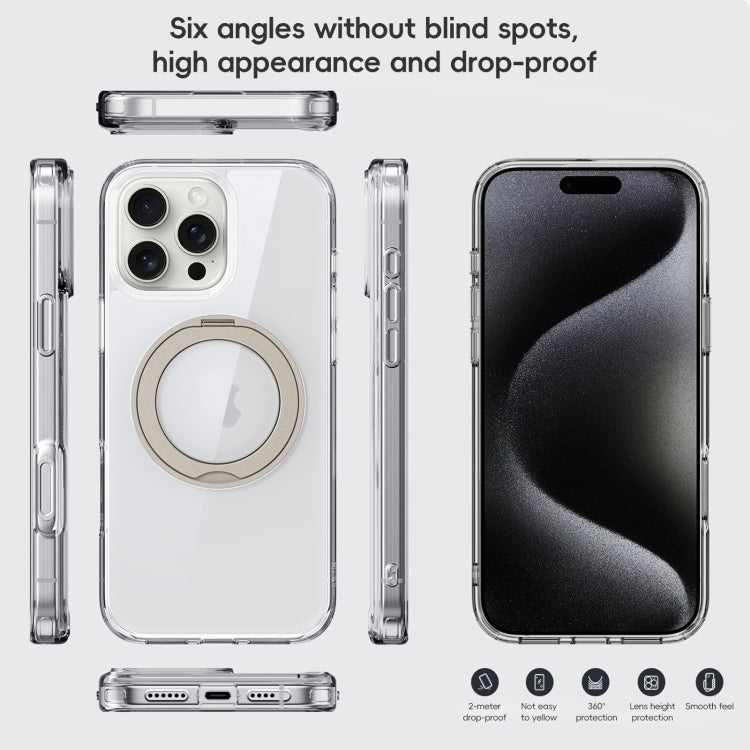 For iPhone 16 Pro Crystal Clear MagSafe Magnetic Holder Phone Case(Transparent) - iPhone 16 Pro Cases by buy2fix | Online Shopping UK | buy2fix