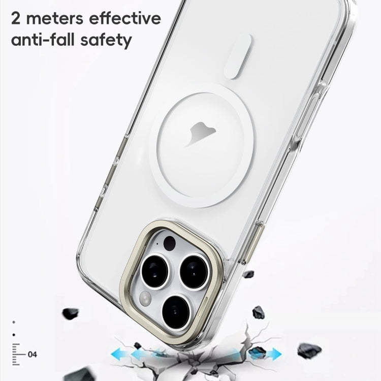 For iPhone 16 Pro Max Mirror Crystal Clear Lens Holder MagSafe Magnetic Phone Case(Transparent Black) - iPhone 16 Pro Max Cases by buy2fix | Online Shopping UK | buy2fix