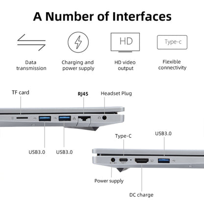 14 inch Windows 11 Laptop, 16GB+512GB, Gen 4th Intel Core i5 CPU, 180 Degree Rotation Axis(Silver) - Others by buy2fix | Online Shopping UK | buy2fix