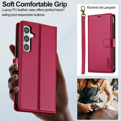 For Samsung Galaxy A55 5G LC.IMEEKE L2 Series Detachable Magsafe PU Phone Case with Lanyard(Red) - Galaxy Phone Cases by LC.IMEEKE | Online Shopping UK | buy2fix