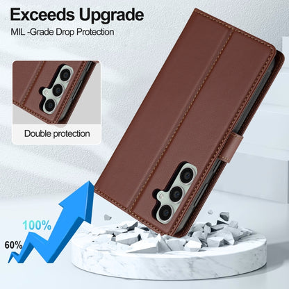 For Samsung Galaxy A35 5G LC.IMEEKE L2 Series Detachable Magsafe PU Phone Case with Lanyard(Brown) - Galaxy Phone Cases by LC.IMEEKE | Online Shopping UK | buy2fix