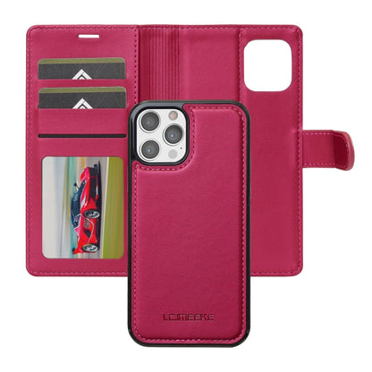 For iPhone 14 Pro Max LC.IMEEKE L2 Series Detachable Magsafe PU Phone Case with Lanyard(Red) - iPhone 14 Pro Max Cases by LC.IMEEKE | Online Shopping UK | buy2fix