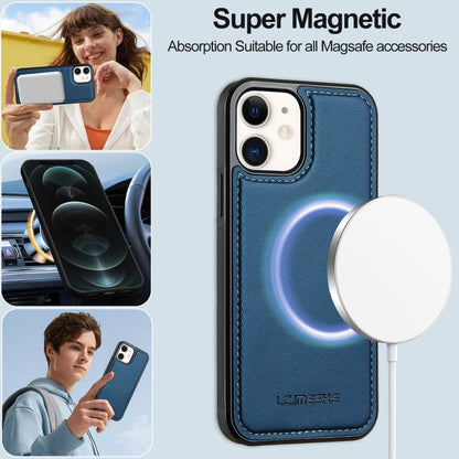 For iPhone 11 LC.IMEEKE L2 Series Detachable Magsafe PU Phone Case with Lanyard(Blue) - iPhone 11 Cases by LC.IMEEKE | Online Shopping UK | buy2fix