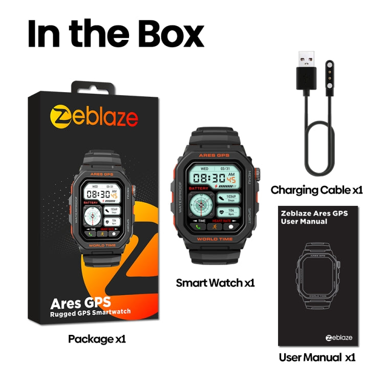 Zeblaze Ares GPS Rugged GPS Smart Watch, Support Heart Rate / Pulse Ox Blood Oxygen(Moon White) - Smart Watches by Zeblaze | Online Shopping UK | buy2fix