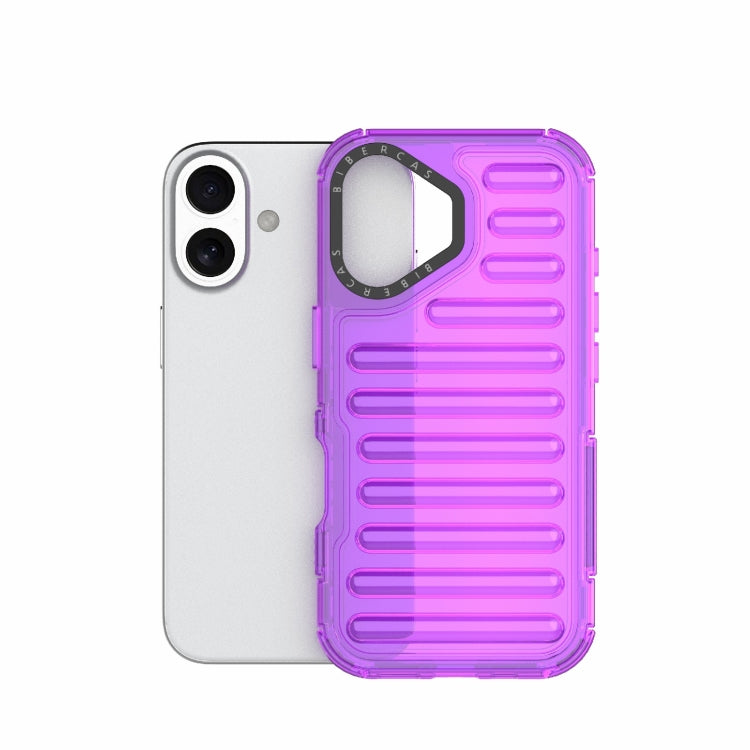 For iPhone 16 Plus High Transparency TPU Hybrid PC Airbag Phone Case(Transparent Purple) - iPhone 16 Plus Cases by buy2fix | Online Shopping UK | buy2fix