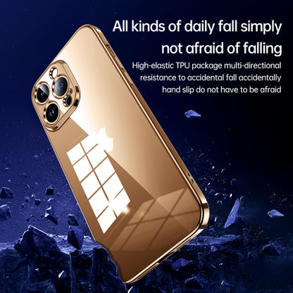 For iPhone 16 Pro SULADA Shine Through Series Plating TPU Transparent Phone Case(Gold) - iPhone 16 Pro Cases by SULADA | Online Shopping UK | buy2fix