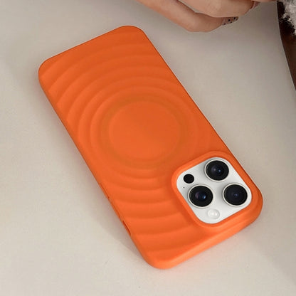 For iPhone 16 Pro Max Frosted Wave Texture MagSafe Magnetic TPU Phone Case(Orange) - iPhone 16 Pro Max Cases by buy2fix | Online Shopping UK | buy2fix