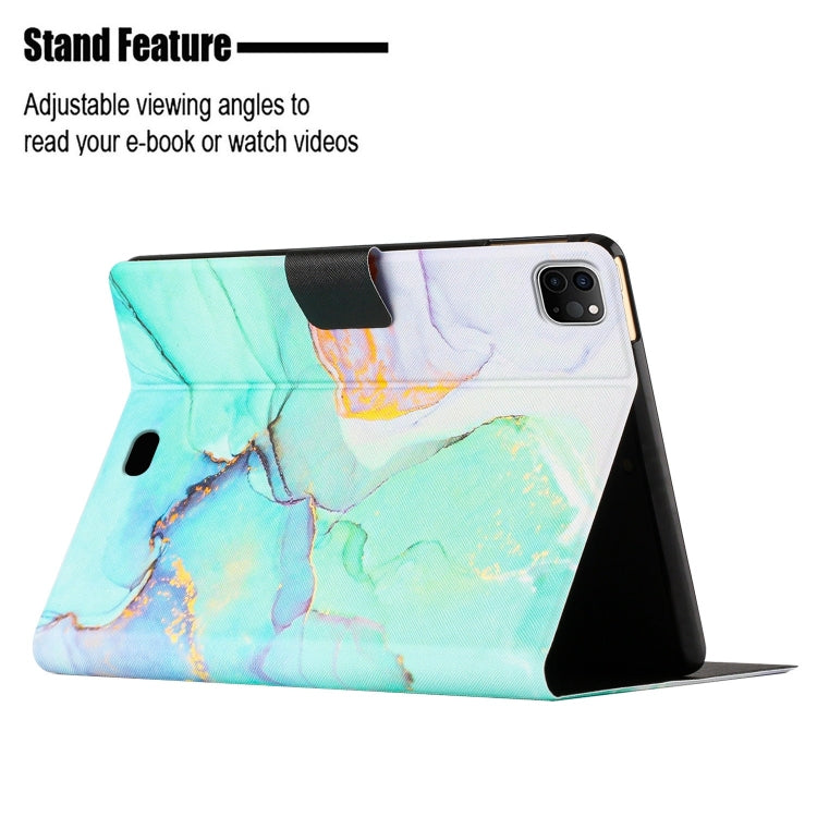 For iPad Pro 11 2024 Marble Pattern Leather Smart Tablet Case(Green) - iPad Pro 11 2024 Cases by buy2fix | Online Shopping UK | buy2fix