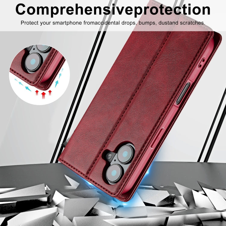 For iPhone 16 Plus LC.IMEEKE RFID Anti-theft Leather Phone Case(Red) - iPhone 16 Plus Cases by LC.IMEEKE | Online Shopping UK | buy2fix