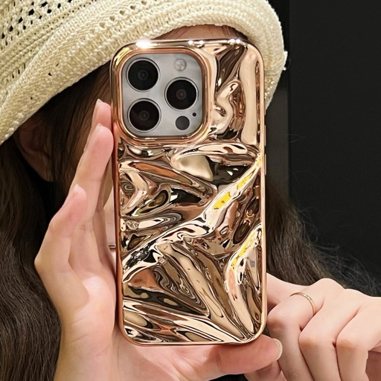 For iPhone 16 Pro Water Ripple Electroplating Paint TPU Phone Case(Bright Gold) - iPhone 16 Pro Cases by buy2fix | Online Shopping UK | buy2fix