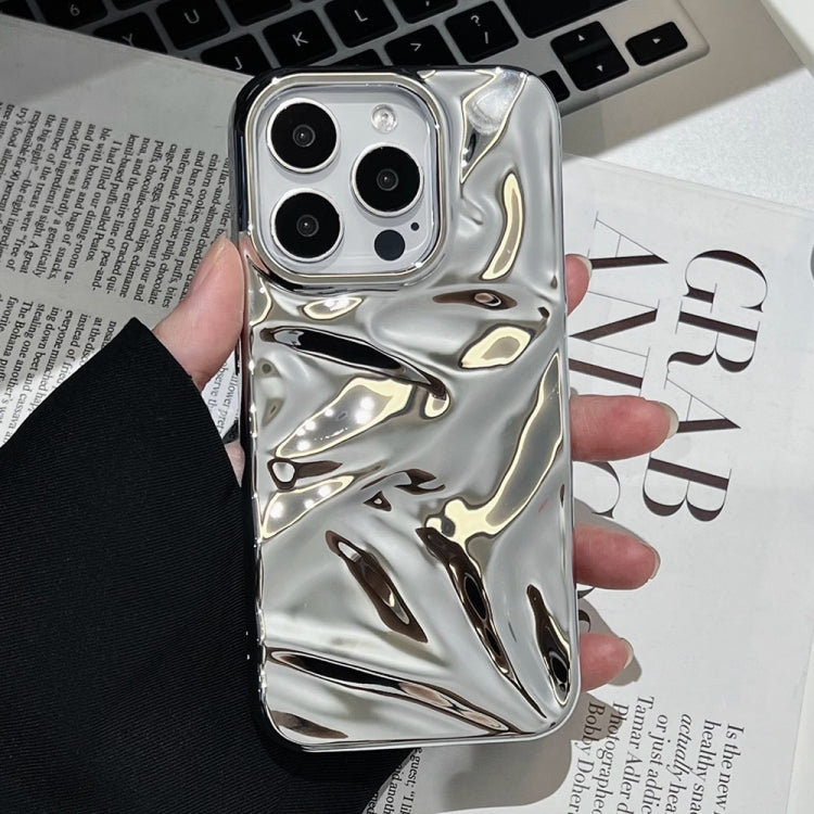 For iPhone 16 Plus Water Ripple Electroplating Paint TPU Phone Case(Bright Silver) - iPhone 16 Plus Cases by buy2fix | Online Shopping UK | buy2fix