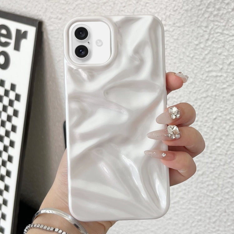 For iPhone 16 Water Ripple Electroplating Paint TPU Phone Case(White) - iPhone 16 Cases by buy2fix | Online Shopping UK | buy2fix