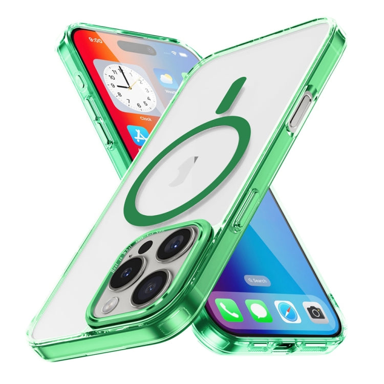 For iPhone 16 Pro Ice Color Magnetic Series Magsafe Magnetic PC Hybrid TPU Phone Case(Green) - iPhone 16 Pro Cases by buy2fix | Online Shopping UK | buy2fix