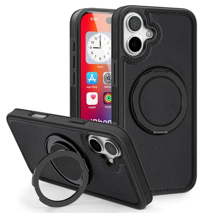 For iPhone 16 Plus Yashi 360 Degree Rotating MagSafe Holder Phone Case(Black) - iPhone 16 Plus Cases by buy2fix | Online Shopping UK | buy2fix