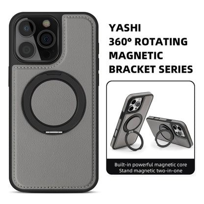 For iPhone 16 Yashi 360 Degree Rotating MagSafe Holder Phone Case(Grey) - iPhone 16 Cases by buy2fix | Online Shopping UK | buy2fix