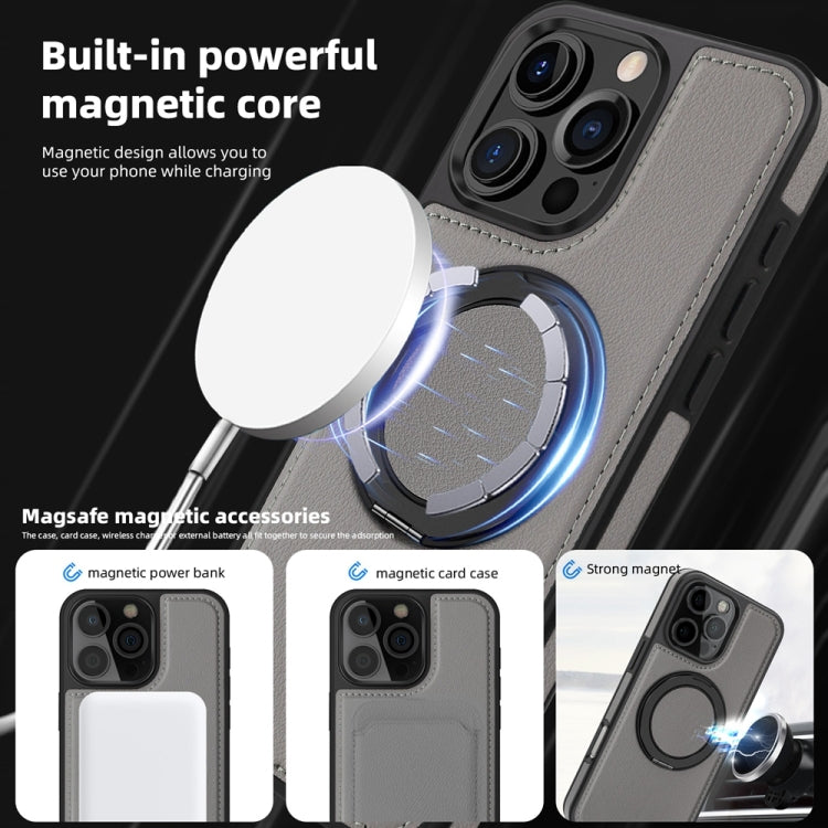 For iPhone 16 Yashi 360 Degree Rotating MagSafe Holder Phone Case(Grey) - iPhone 16 Cases by buy2fix | Online Shopping UK | buy2fix