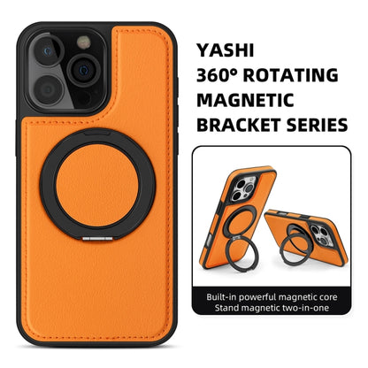 For iPhone 16 Yashi 360 Degree Rotating MagSafe Holder Phone Case(Orange) - iPhone 16 Cases by buy2fix | Online Shopping UK | buy2fix