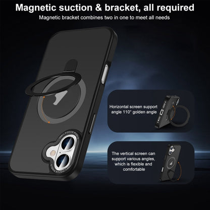 For iPhone 16 Pro Skin Feel MagSafe Magnetic Holder Phone Case(Purple) - iPhone 16 Pro Cases by buy2fix | Online Shopping UK | buy2fix