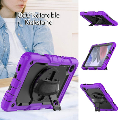 For Samsung Galaxy Tab A7 Lite T220 Silicone Hybrid PC Tablet Case with Shoulder Strap(Purple) - Tab A7 Lite T220 / T225 by buy2fix | Online Shopping UK | buy2fix