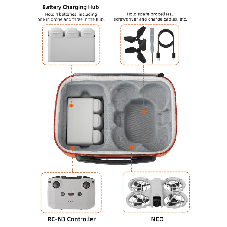 For DJI Neo Sunnylife Drone Batteries Kit Storage Case Box Suitcase(White) - Backpacks & Bags by Sunnylife | Online Shopping UK | buy2fix