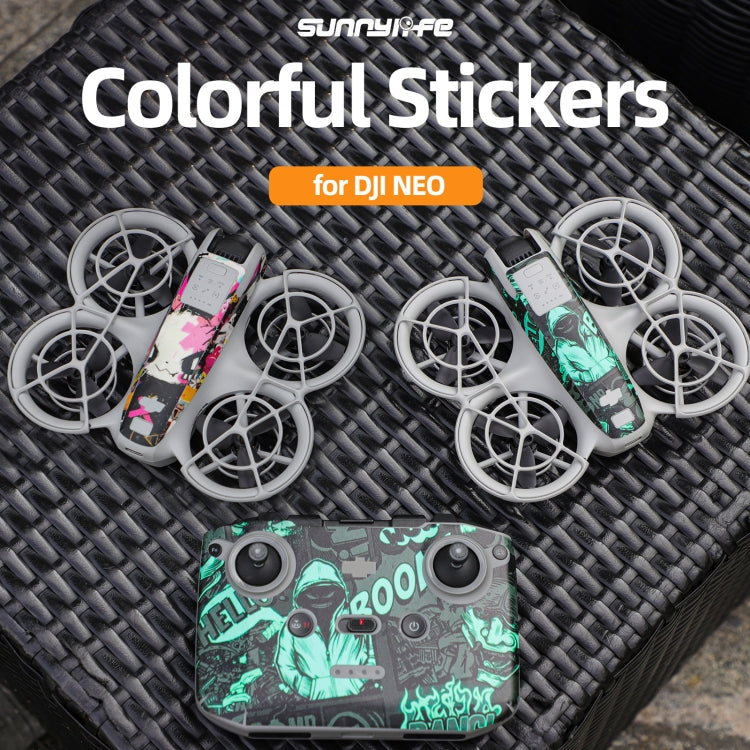 For DJI Neo 2pcs Combo Drone Body Protective Stickers(Dark Camo + Grunge Eyes) - Stickers by Sunnylife | Online Shopping UK | buy2fix