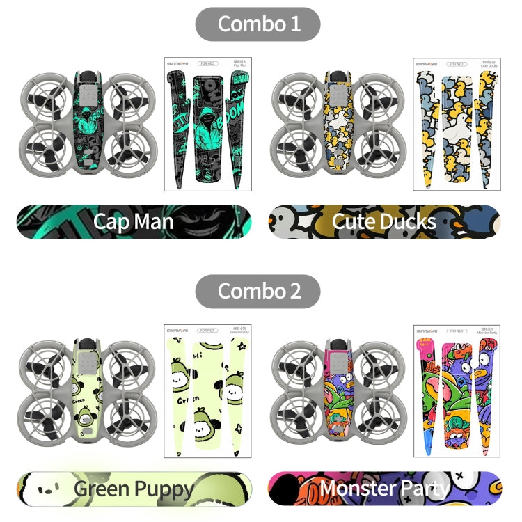 For DJI Neo 2pcs Combo Drone Body Protective Stickers(Dark Camo + Grunge Eyes) - Stickers by Sunnylife | Online Shopping UK | buy2fix