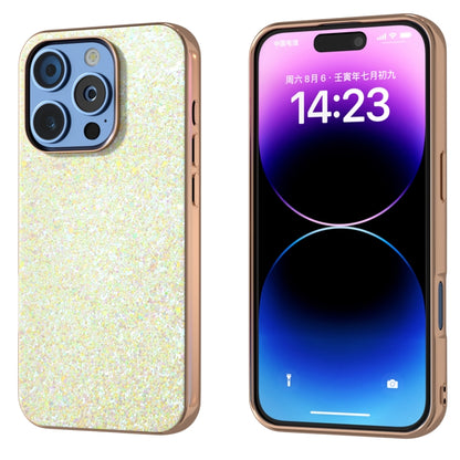 For iPhone 16 Pro Max Electroplating Frame Colorful Glitter Phone Case(Gold) - iPhone 16 Pro Max Cases by buy2fix | Online Shopping UK | buy2fix