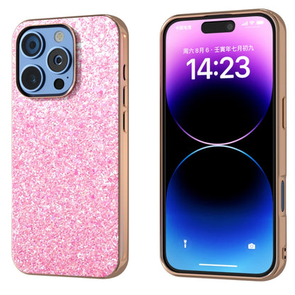 For iPhone 16 Pro Electroplating Frame Colorful Glitter Phone Case(Purple Pink) - iPhone 16 Pro Cases by buy2fix | Online Shopping UK | buy2fix