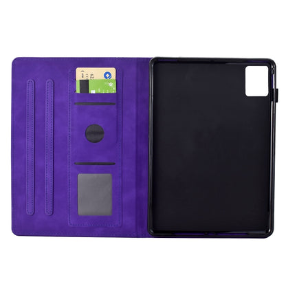 For Lenovo Tab M11 / Xiaoxin Pad 2024 Cats Embossed Leather Smart Tablet Case(Purple) - Lenovo by buy2fix | Online Shopping UK | buy2fix