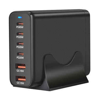 155W 4Type-C, 2USB 6-Ports Desktop Fast Charger, Plug Type:AU Plug(Black) - Multifunction Charger by buy2fix | Online Shopping UK | buy2fix