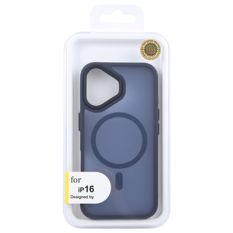 For iPhone 16 GEBEI Skin Feel MagSafe Magnetic Phone Case(Blue) - iPhone 16 Cases by GEBEI | Online Shopping UK | buy2fix