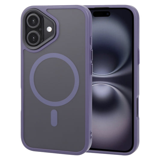 For iPhone 16 GEBEI Skin Feel MagSafe Magnetic Phone Case(Purple) - iPhone 16 Cases by GEBEI | Online Shopping UK | buy2fix