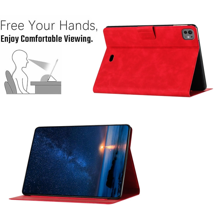 For iPad Pro 11 2024 Embossed Couple Cat Smart Tablet Leather Case(Red) - iPad Pro 11 2024 Cases by buy2fix | Online Shopping UK | buy2fix