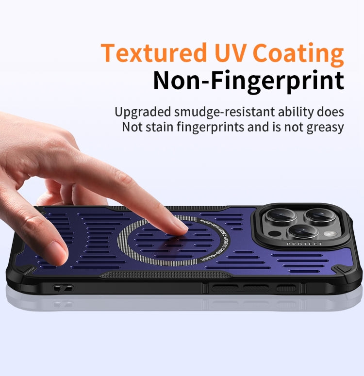 For iPhone 16 Pro Max Ice Front Cooling MagSafe Magnetic Phone Case(Sapphire Blue) - iPhone 16 Pro Max Cases by buy2fix | Online Shopping UK | buy2fix