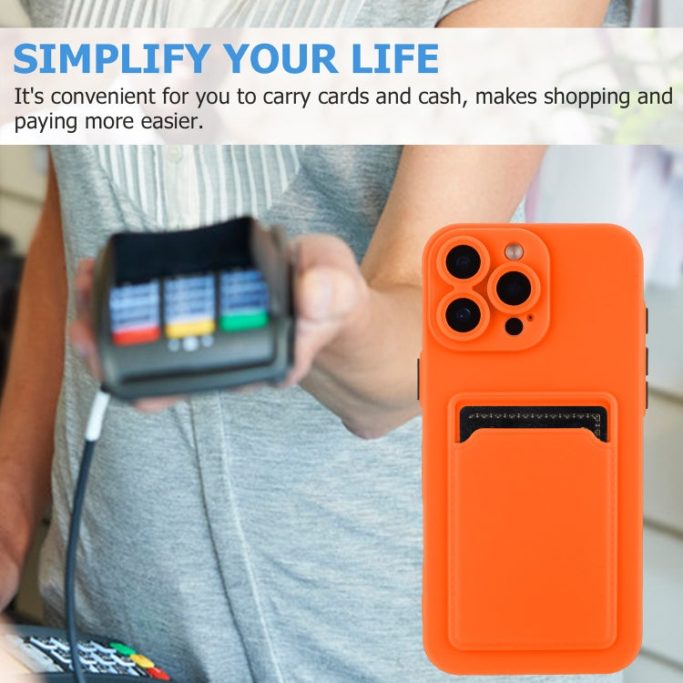 For iPhone 16 Pro Max Skin Feel Card Contrast Color Button TPU Phone Case(Orange) - iPhone 16 Pro Max Cases by buy2fix | Online Shopping UK | buy2fix