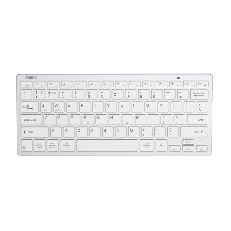 Yesido KB11 Portable 78 Keys 2.4G Bluetooth Dual-mode Wireless Computer Keyboard(White) - Wireless Keyboard by Yesido | Online Shopping UK | buy2fix