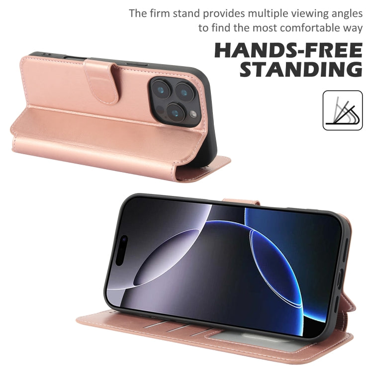 For iPhone 16 Pro Max Shockproof PU + TPU Leather Phone Case(Rose Gold) - iPhone 16 Pro Max Cases by buy2fix | Online Shopping UK | buy2fix