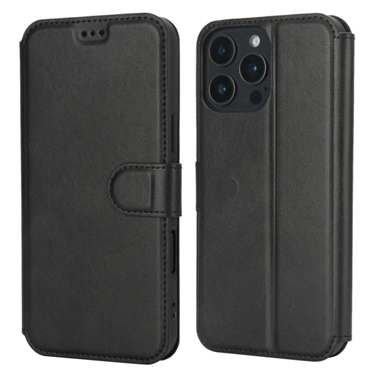 For iPhone 16 Pro Shockproof PU + TPU Leather Phone Case(Black) - iPhone 16 Pro Cases by buy2fix | Online Shopping UK | buy2fix